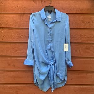 Woven dress, light blue